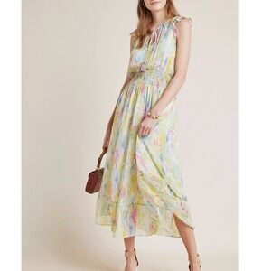 by Anthropologie Watercolor Maxi Dress Size 18W
